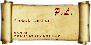 Probst Larina névjegykártya